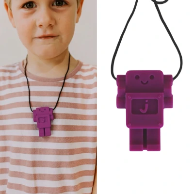JELLYSTONE DESIGNS Jellystone Gryzak terapeutyczny antystresowy naszyjnik – robot Purple Grape | Pan Piksel