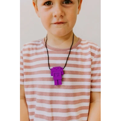 JELLYSTONE DESIGNS Jellystone Gryzak terapeutyczny antystresowy naszyjnik – robot Purple Grape | Pan Piksel