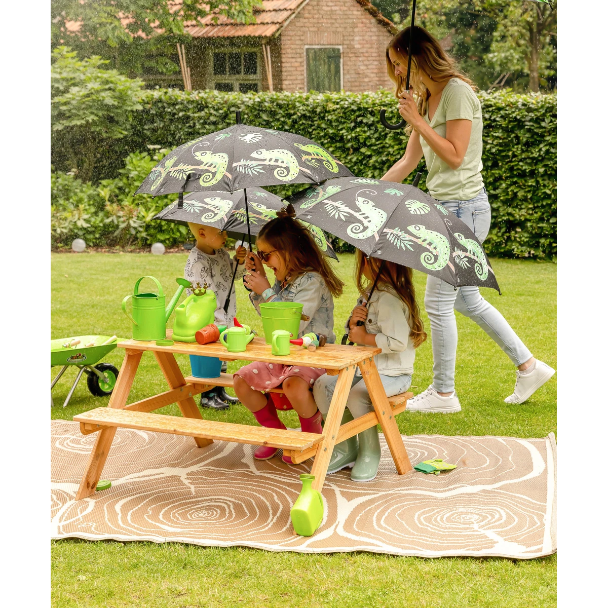 ESSCHERT DESIGN Parasolka Kameleon dla dzieci magiczna zmieniająca kolor w deszczu | Pan Piksel