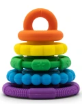 JELLYSTONE DESIGNS Jellystone Silikonowa piramida gryzaki krążki Rainbow Tęcza | Pan Piksel