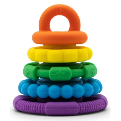JELLYSTONE DESIGNS Jellystone Silikonowa piramida gryzaki krążki Rainbow Tęcza | Pan Piksel