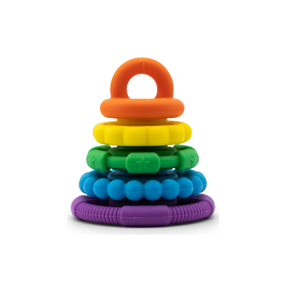 JELLYSTONE DESIGNS Jellystone Silikonowa piramida gryzaki krążki Rainbow Tęcza | Pan Piksel