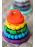 JELLYSTONE DESIGNS Jellystone Silikonowa piramida gryzaki krążki Rainbow Tęcza | Pan Piksel