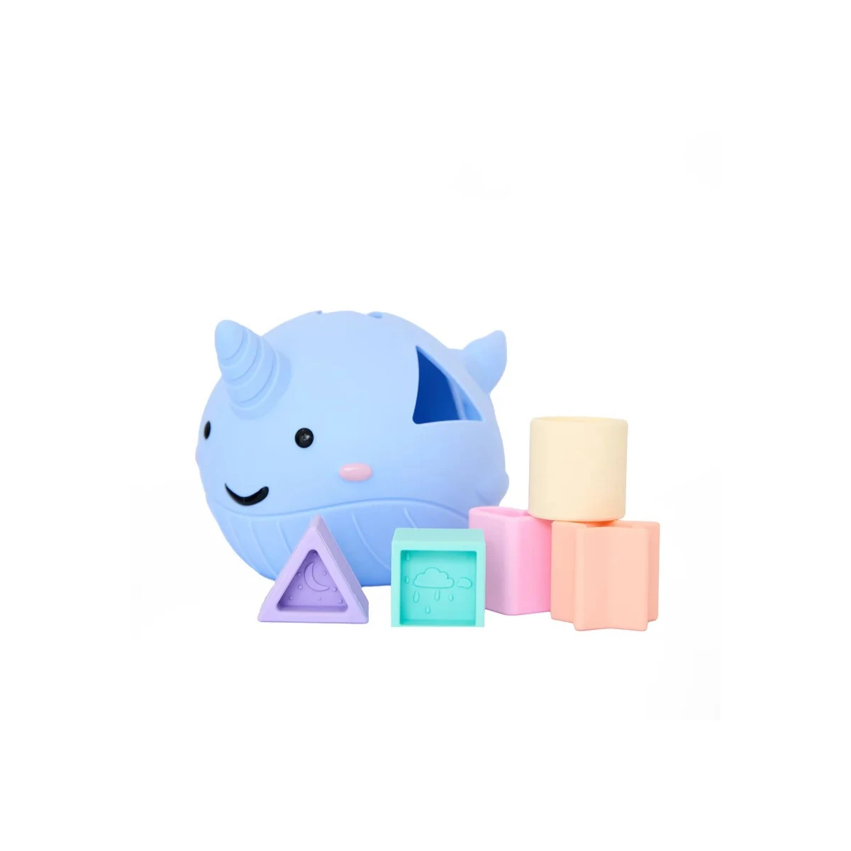 JELLYSTONE DESIGNS Jellystone Narwal Morski Sorter Kształtów PASTEL silikonowy wieloryb | Pan Piksel