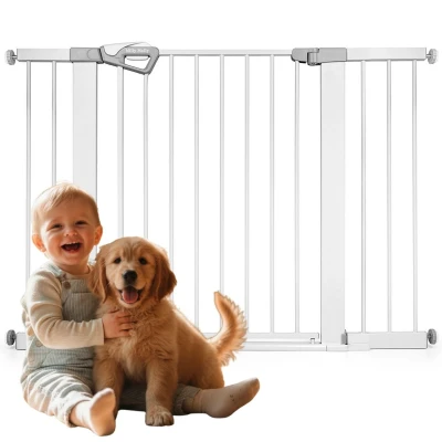 MILLY MALLY Bramka zabezpieczająca Barierka na schody z rozszerzeniami Guardy 118 White | Pan Piksel