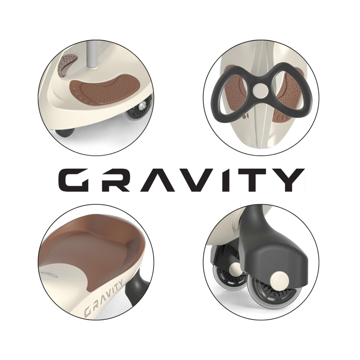 Milly Mally Jeździk Grawitacyjny Gravity Beige Brown | Pan Piksel