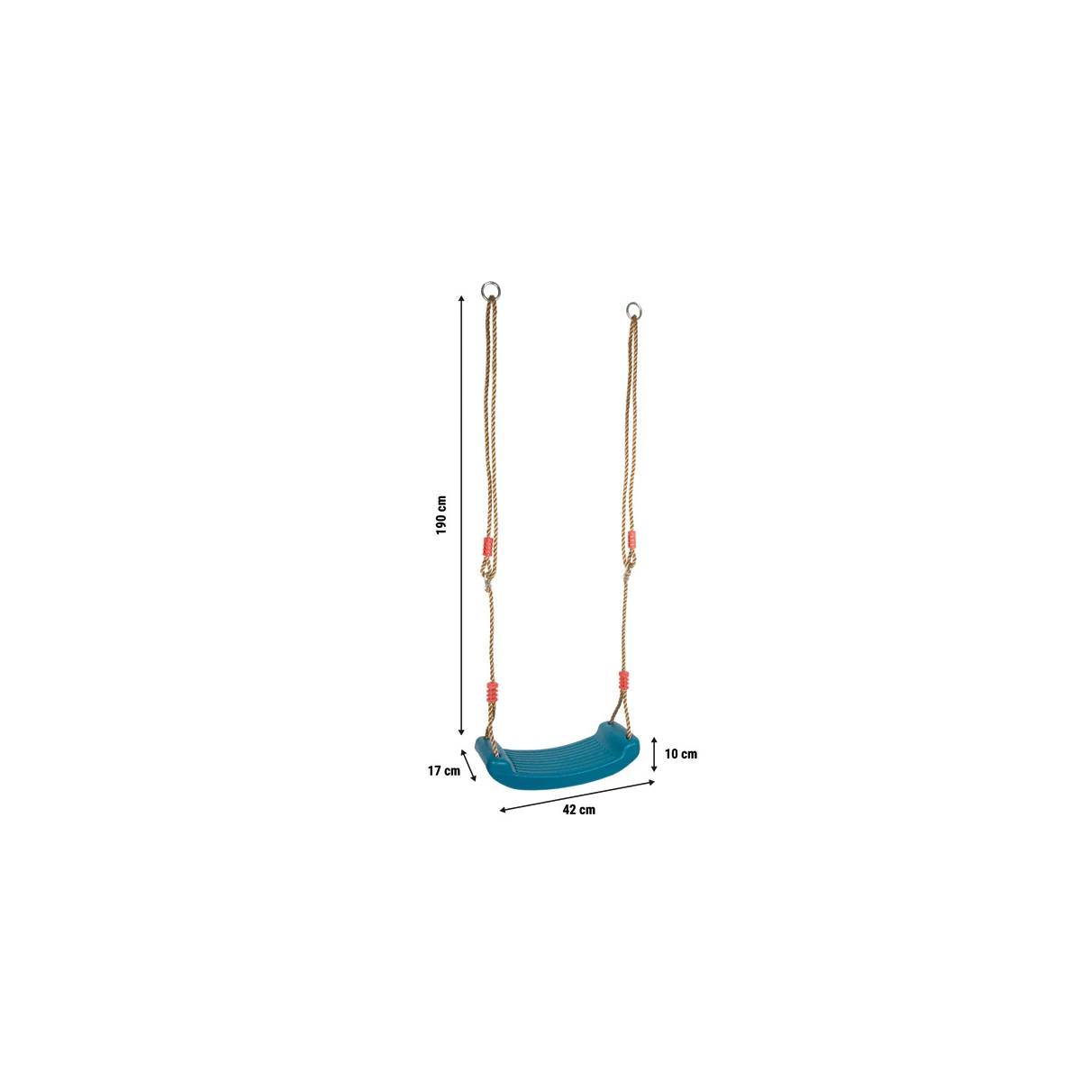 SMALL FOOT Plastikowa huśtawka dla dzieci do ogrodu płaskie siedzisko niebieskie | Pan Piksel