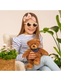 TEDDY HERMANN Maskotka miś pluszowy 30 cm z bandaną w gwiazdki brązowy | Pan Piksel