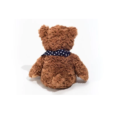 TEDDY HERMANN Maskotka miś pluszowy 30 cm z bandaną w gwiazdki brązowy | Pan Piksel