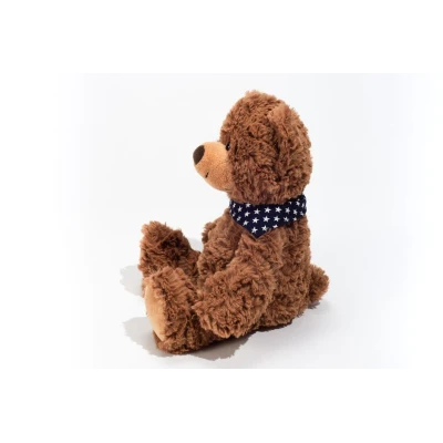 TEDDY HERMANN Maskotka miś pluszowy 30 cm z bandaną w gwiazdki brązowy | Pan Piksel