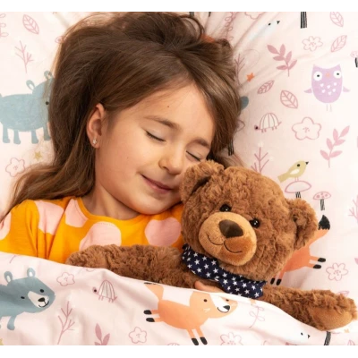 TEDDY HERMANN Maskotka miś pluszowy 30 cm z bandaną w gwiazdki brązowy | Pan Piksel