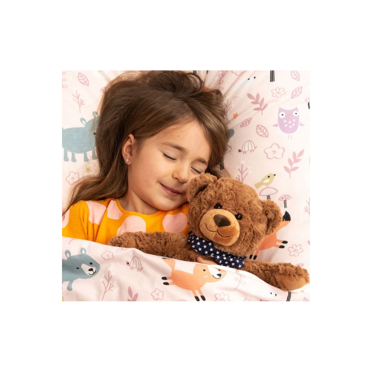TEDDY HERMANN Maskotka miś pluszowy 30 cm z bandaną w gwiazdki brązowy | Pan Piksel