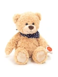 TEDDY HERMANN Maskotka miś pluszowy 30 cm z bandaną w gwiazdki beżowy | Pan Piksel