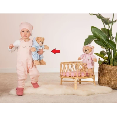 TEDDY HERMANN Maskotka miś pluszowy 30 cm w niebieskiej piżamie | Pan Piksel