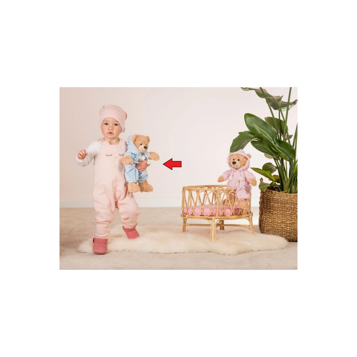 TEDDY HERMANN Maskotka miś pluszowy 30 cm w niebieskiej piżamie | Pan Piksel