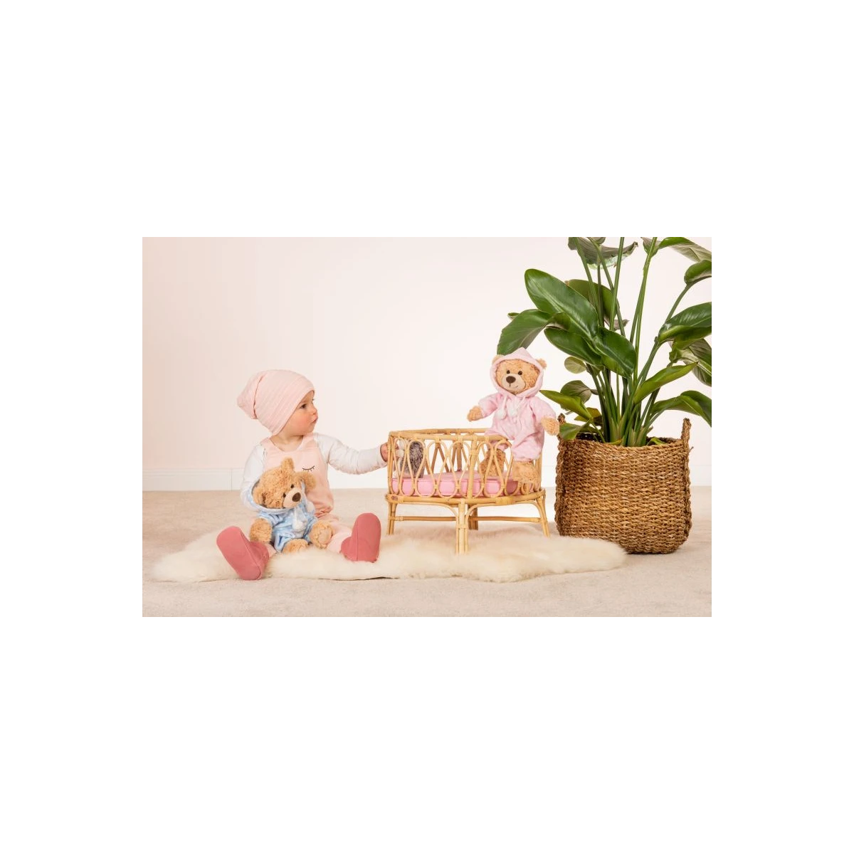 TEDDY HERMANN Maskotka miś pluszowy 30 cm w niebieskiej piżamie | Pan Piksel