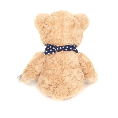 TEDDY HERMANN Maskotka miś pluszowy 30 cm z bandaną w gwiazdki beżowy | Pan Piksel