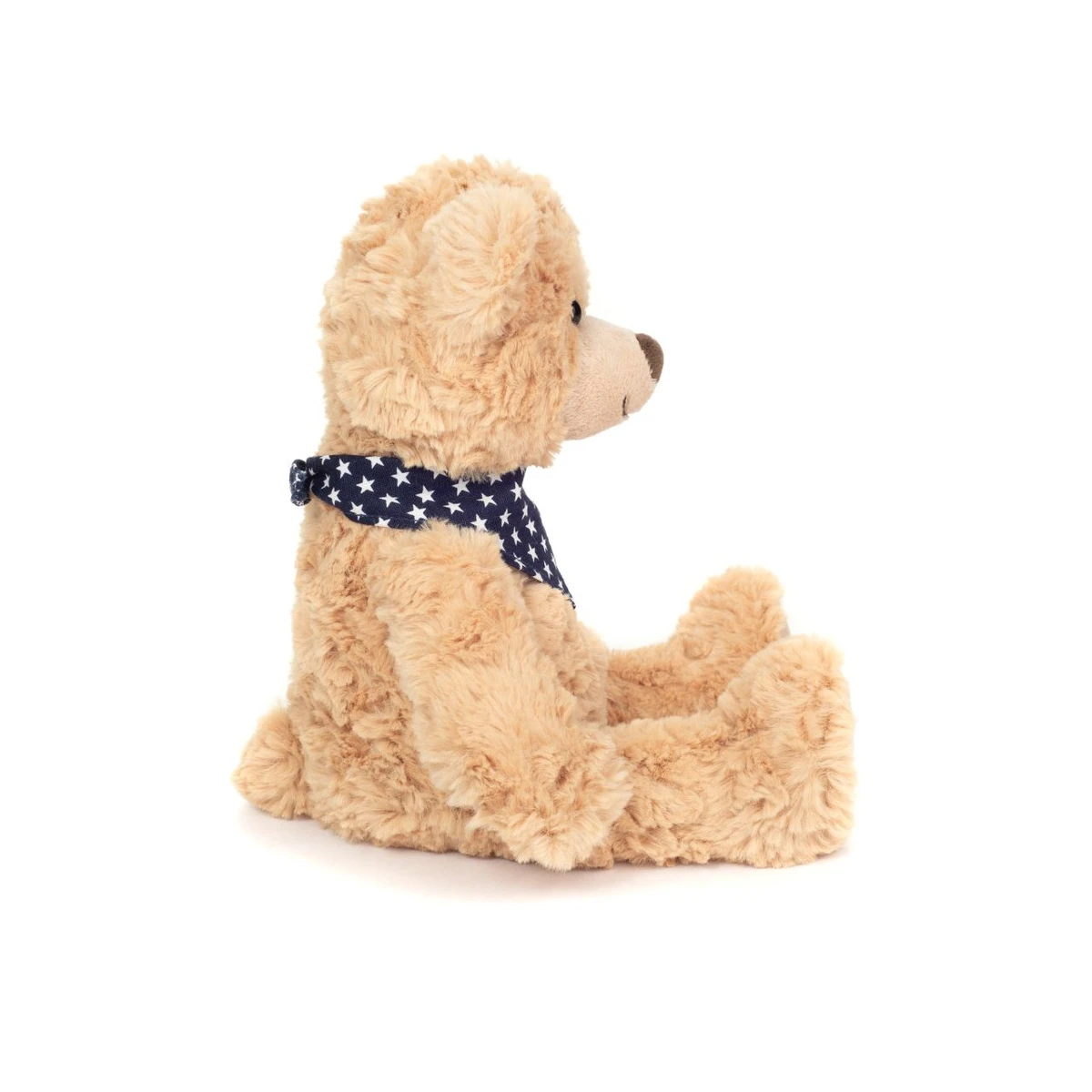 TEDDY HERMANN Maskotka miś pluszowy 30 cm z bandaną w gwiazdki beżowy | Pan Piksel