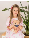 TEDDY HERMANN Maskotka miś pluszowy 30 cm z bandaną w gwiazdki beżowy | Pan Piksel