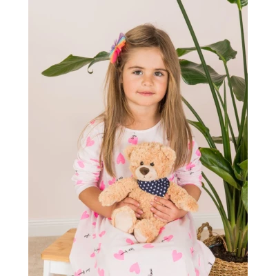 TEDDY HERMANN Maskotka miś pluszowy 30 cm z bandaną w gwiazdki beżowy | Pan Piksel