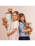 TEDDY HERMANN Maskotka miś pluszowy 30 cm z bandaną w gwiazdki beżowy | Pan Piksel