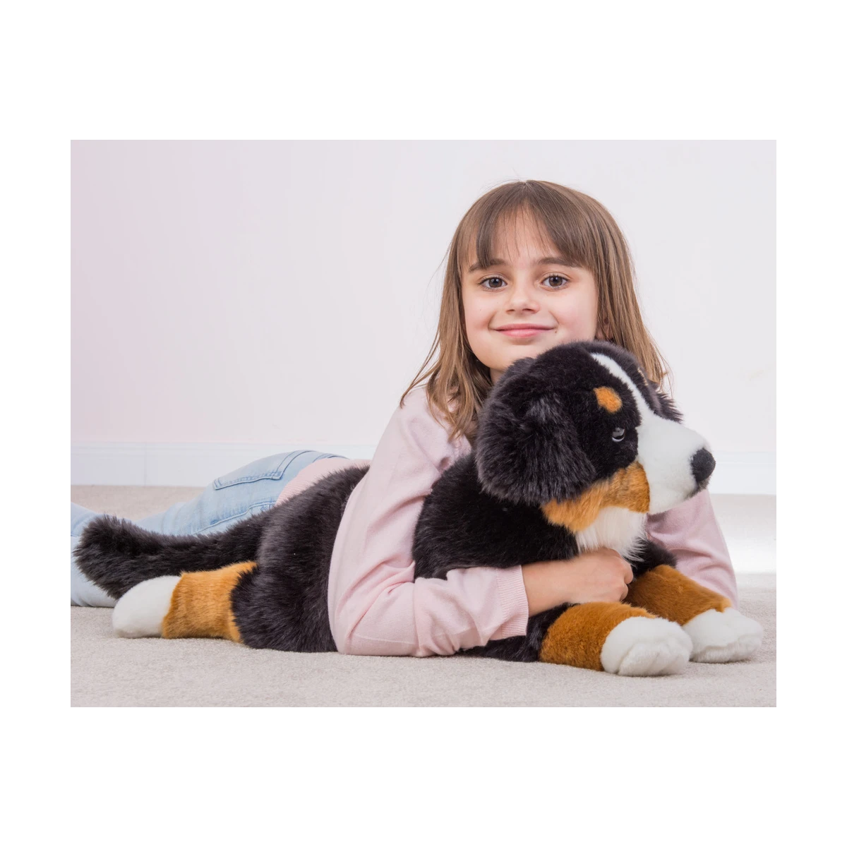 TEDDY HERMANN Maskotka Berneński Pies Pasterski leżący 60 cm | Pan Piksel