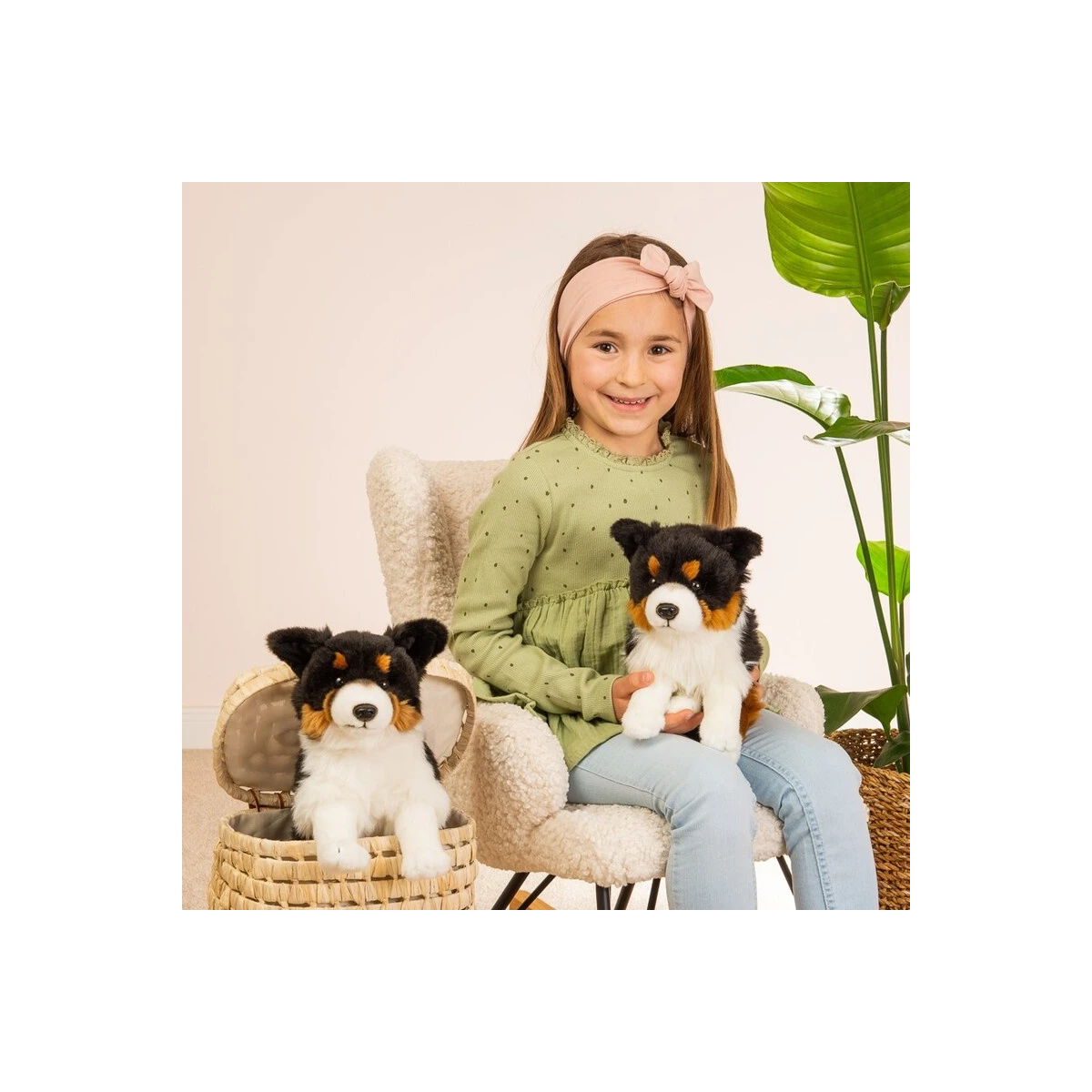 TEDDY HERMANN Maskotka Trójkolorowy Border Collie siedzący 30 cm | Pan Piksel