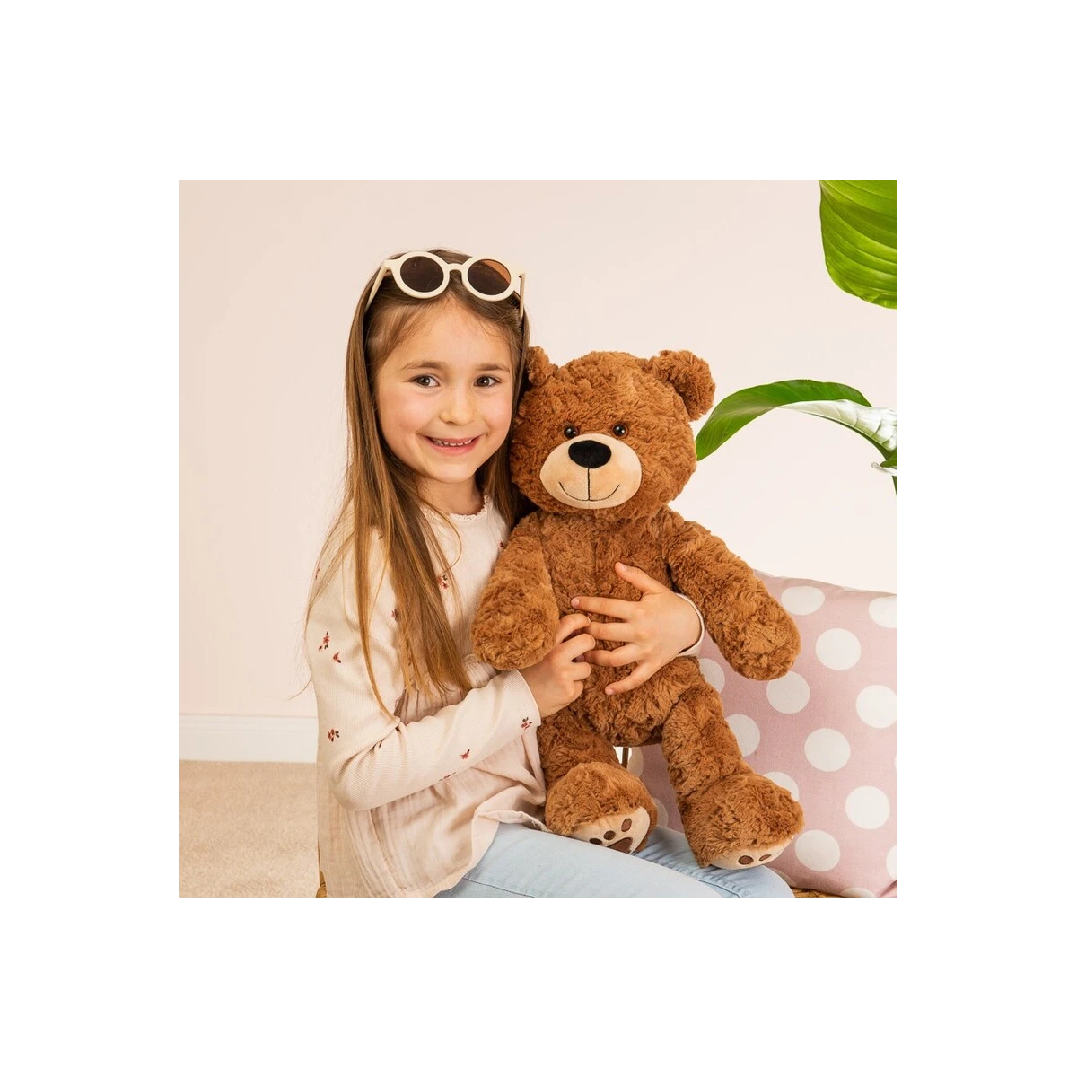 TEDDY HERMANN Maskotka miś pluszowy Brown 55 cm z haftowanymi łapkami | Pan Piksel