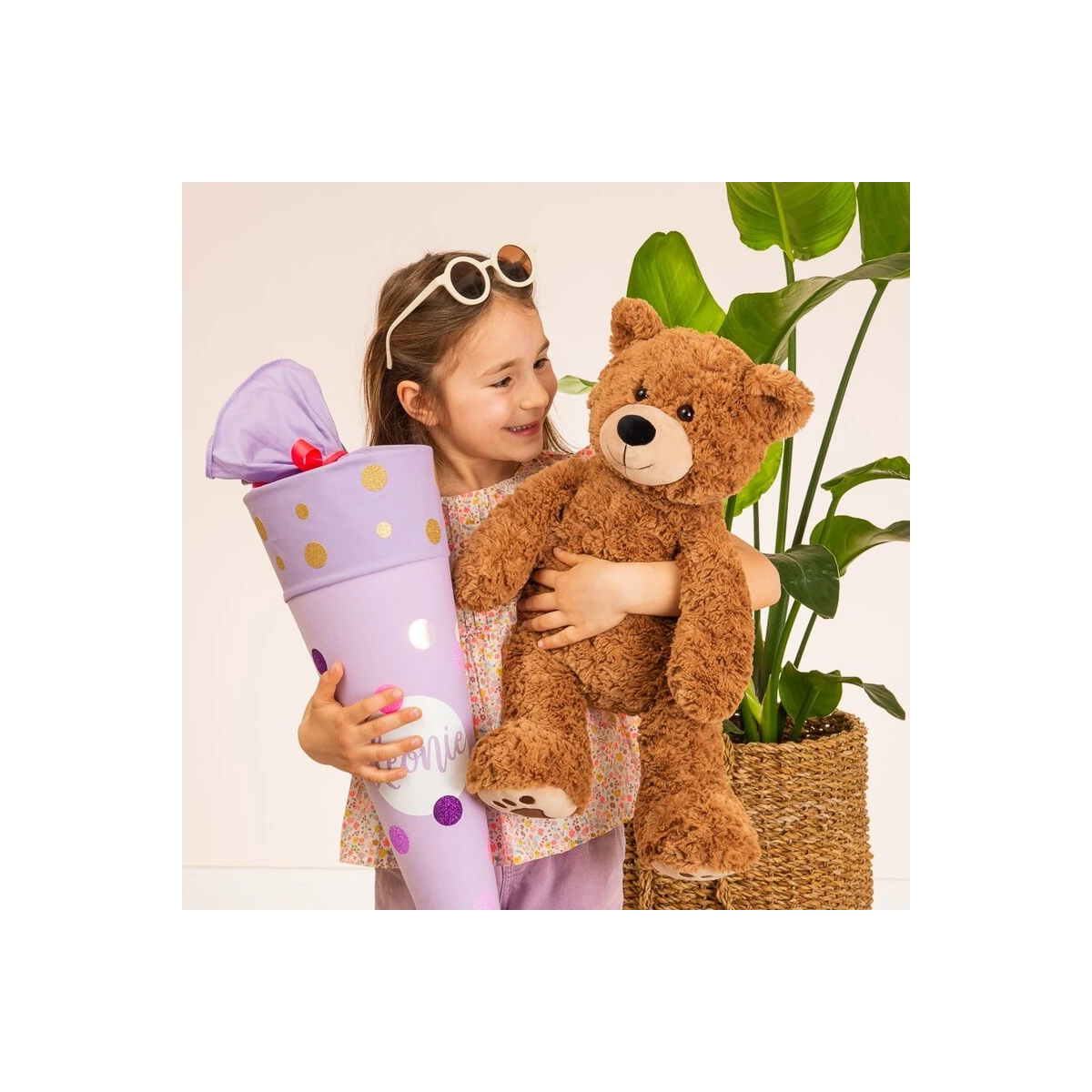 TEDDY HERMANN Maskotka miś pluszowy Brown 55 cm z haftowanymi łapkami | Pan Piksel