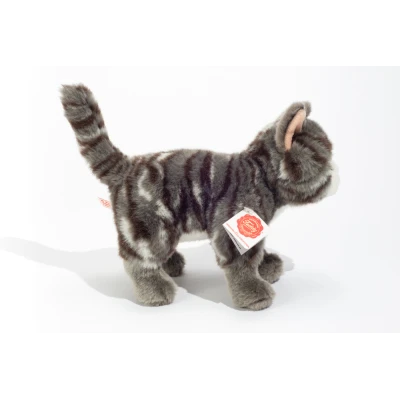 TEDDY HERMANN Kot Szary Pręgowany stojący 20 cm maskotka dla dzieci | Pan Piksel