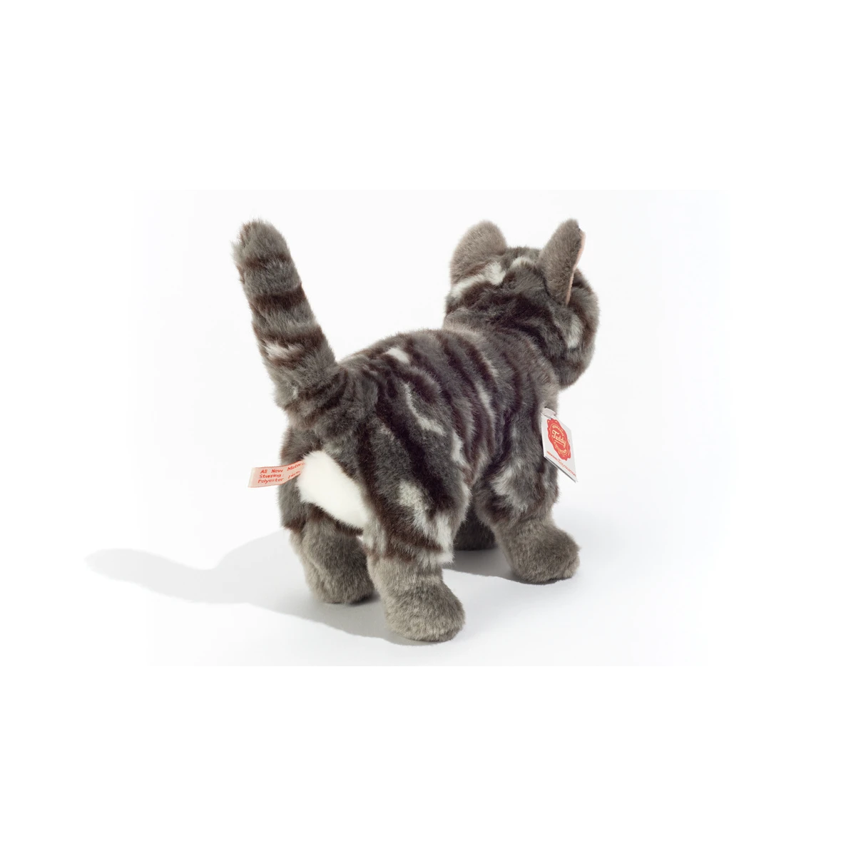 TEDDY HERMANN Kot Szary Pręgowany stojący 20 cm maskotka dla dzieci | Pan Piksel