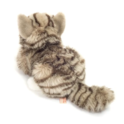 TEDDY HERMANN Kot Szary Pręgowany Leżący 20 cm maskotka dla dzieci | Pan Piksel