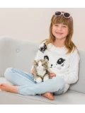 TEDDY HERMANN Kot Szary Pręgowany Leżący 20 cm maskotka dla dzieci | Pan Piksel
