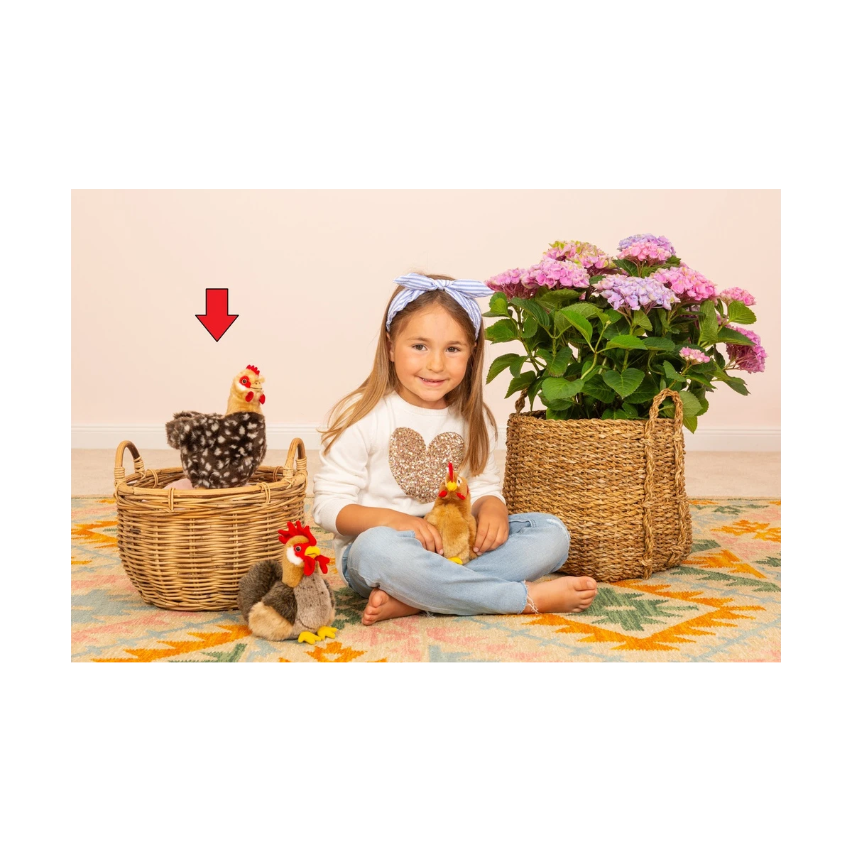 TEDDY HERMANN Kura Stojąca 24 cm maskotka dla dzieci | Pan Piksel