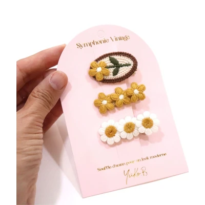 YUKO B. Spinki do włosów „SYMFONIA” – Vintage 3 szt. | Pan Piksel