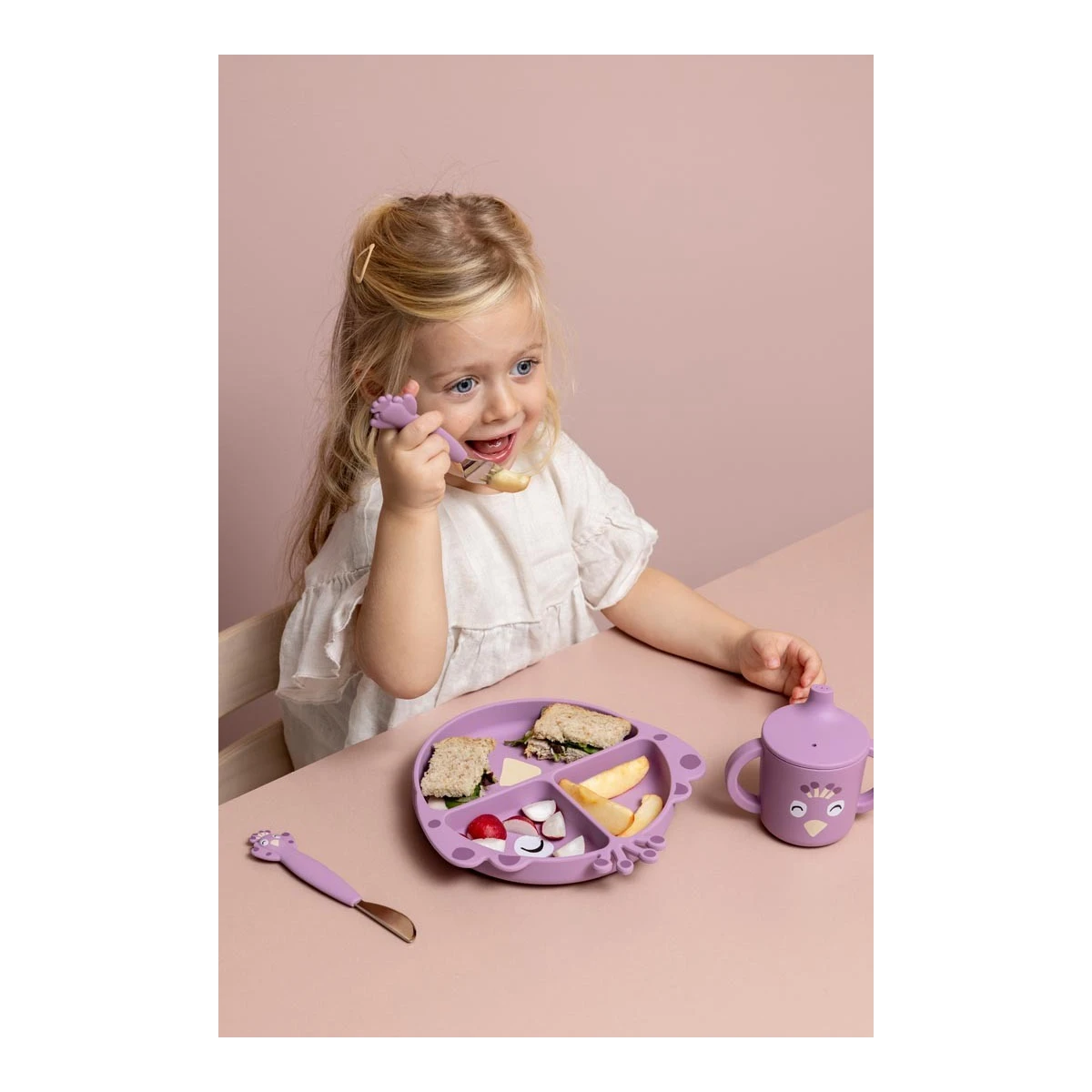 TRIXIE Silikonowy Zestaw Sztućców 3 szt. Paw Baby | Pan Piksel