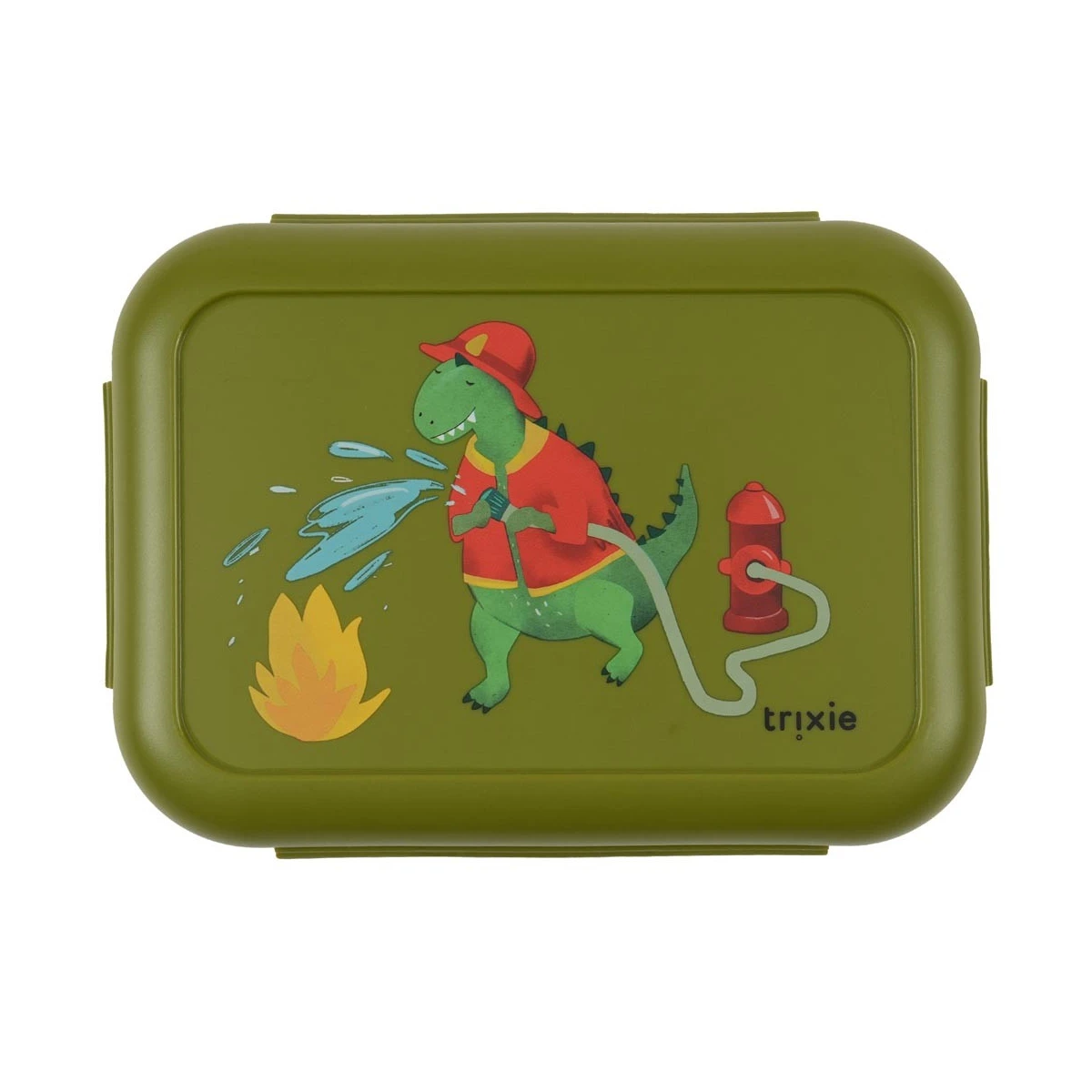 TRIXIE Pojemnik na lunch z klipsami – Strażak Dino Baby | Pan Piksel