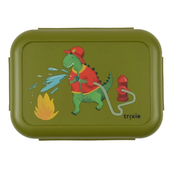 TRIXIE Pojemnik na lunch z klipsami – Strażak Dino Baby | Pan Piksel