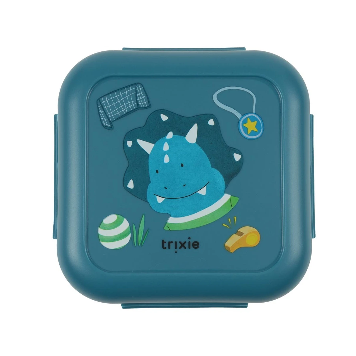 TRIXIE Pojemnik na przekąski z klipsami – Triceratops Sportowiec | Pan Piksel
