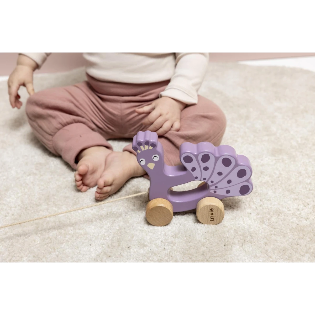 TRIXIE Drewniana zabawka do ciągnięcia Paw Baby | Pan Piksel