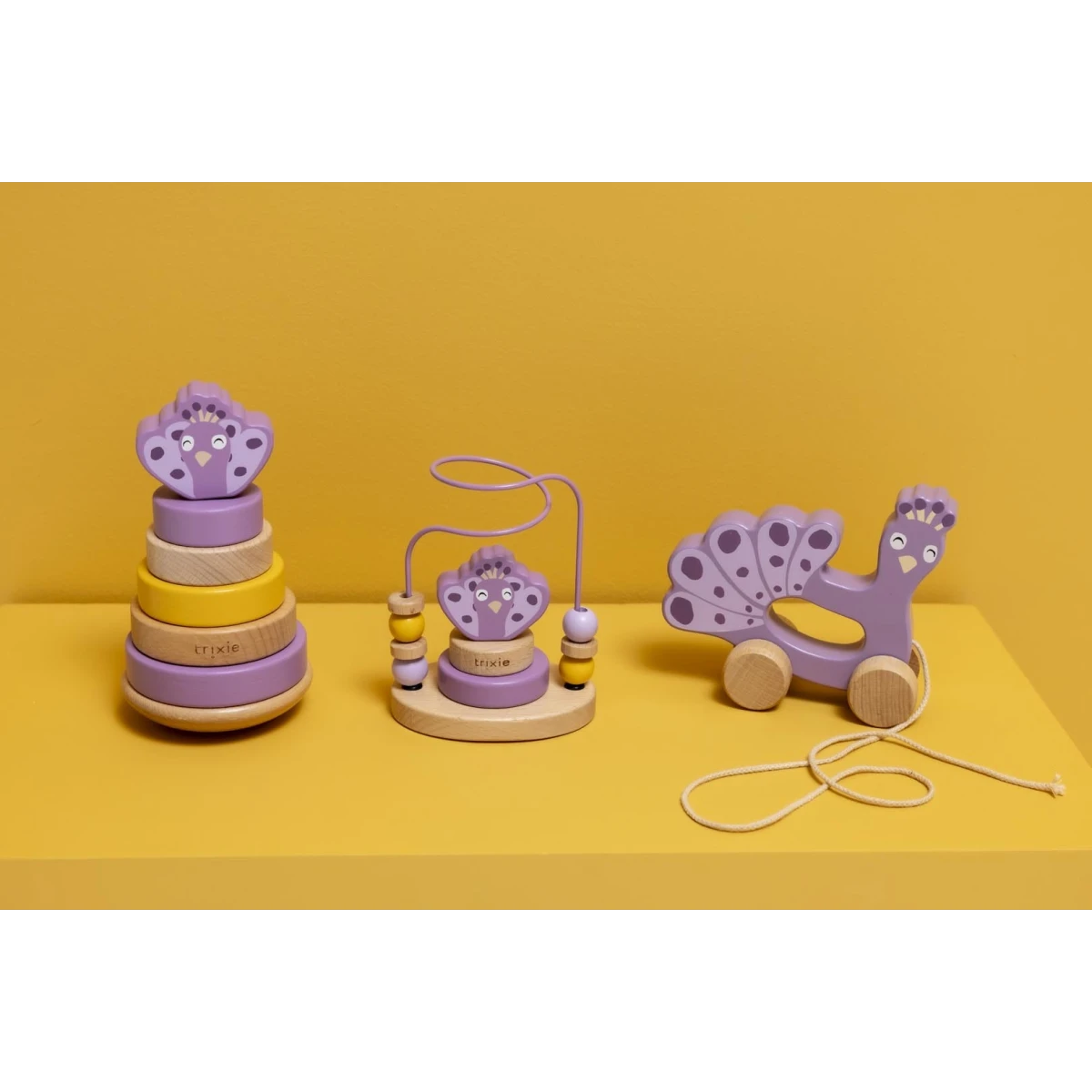 TRIXIE Drewniana zabawka do ciągnięcia Paw Baby | Pan Piksel