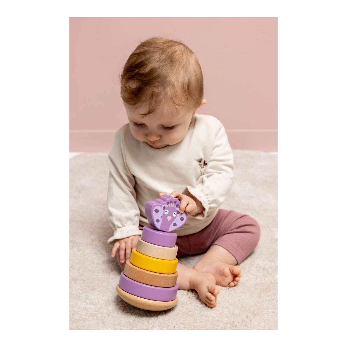 TRIXIE Drewniana zabawka piramida Paw Baby | Pan Piksel