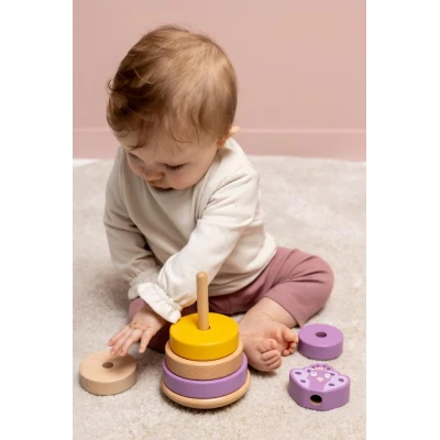 TRIXIE Drewniana zabawka piramida Paw Baby | Pan Piksel
