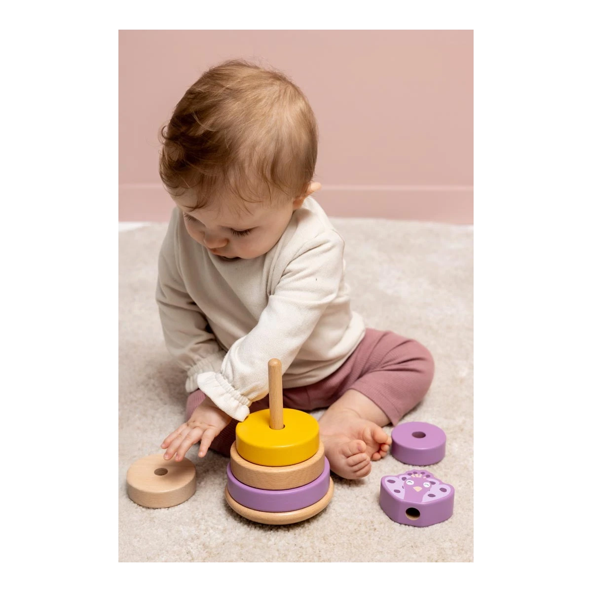 TRIXIE Drewniana zabawka piramida Paw Baby | Pan Piksel