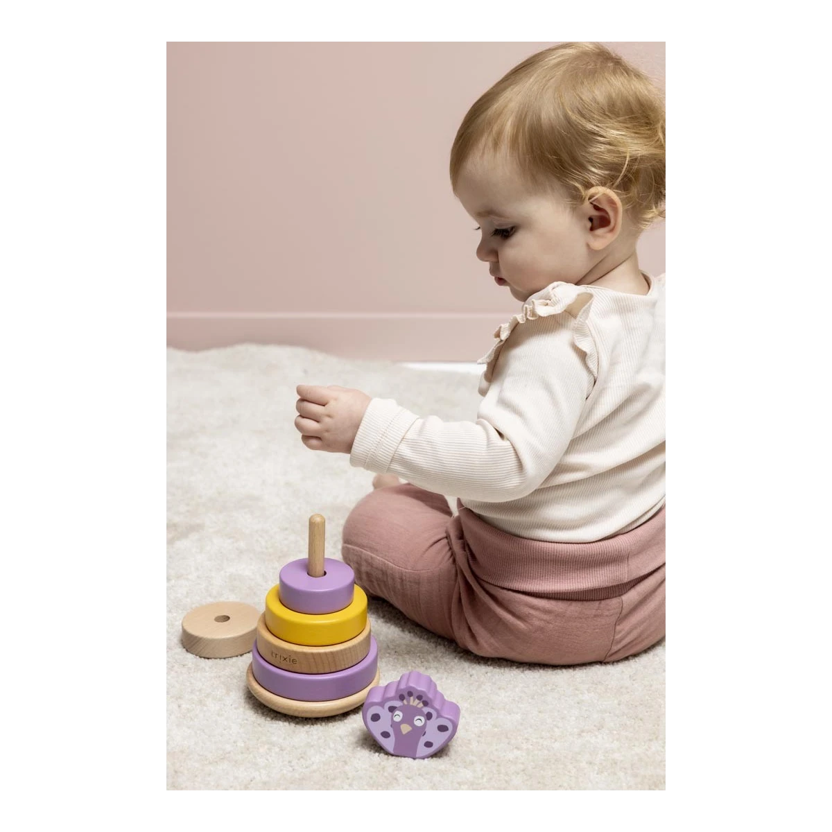 TRIXIE Drewniana zabawka piramida Paw Baby | Pan Piksel