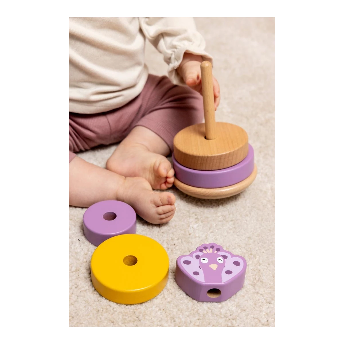 TRIXIE Drewniana zabawka piramida Paw Baby | Pan Piksel