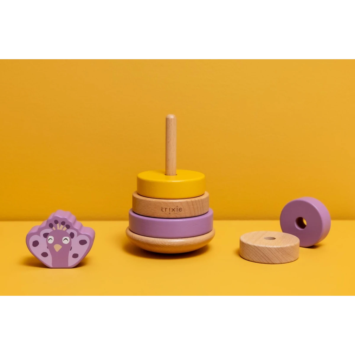 TRIXIE Drewniana zabawka piramida Paw Baby | Pan Piksel