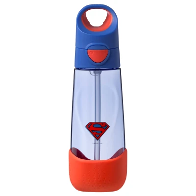 B.BOX Superman by Butelka na wodę tritanowa ze słomką 600 ml | Pan Piksel