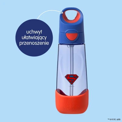 B.BOX Superman by Butelka na wodę tritanowa ze słomką 600 ml | Pan Piksel