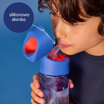 B.BOX Superman by Butelka na wodę tritanowa ze słomką 600 ml | Pan Piksel